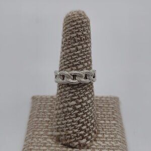 Size 7.25 Sterling Silver Textured Woven Cool Ring A2288
